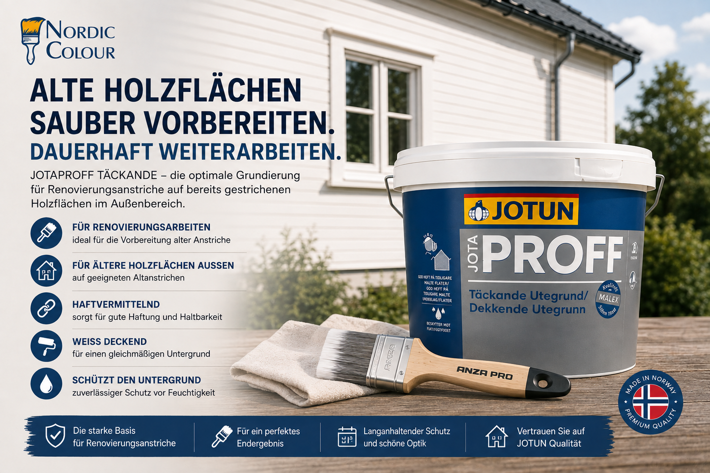 JOTAPROFF TÄCKANDE - Holzschutzgrundierung unter weiß