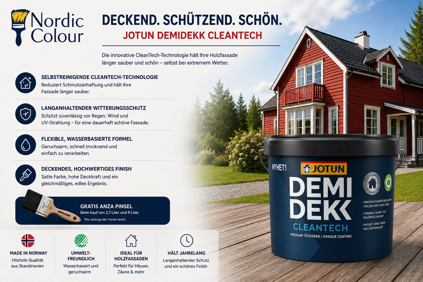 JOTUN DEMIDEKK Cleantech Holzfarbe außen
