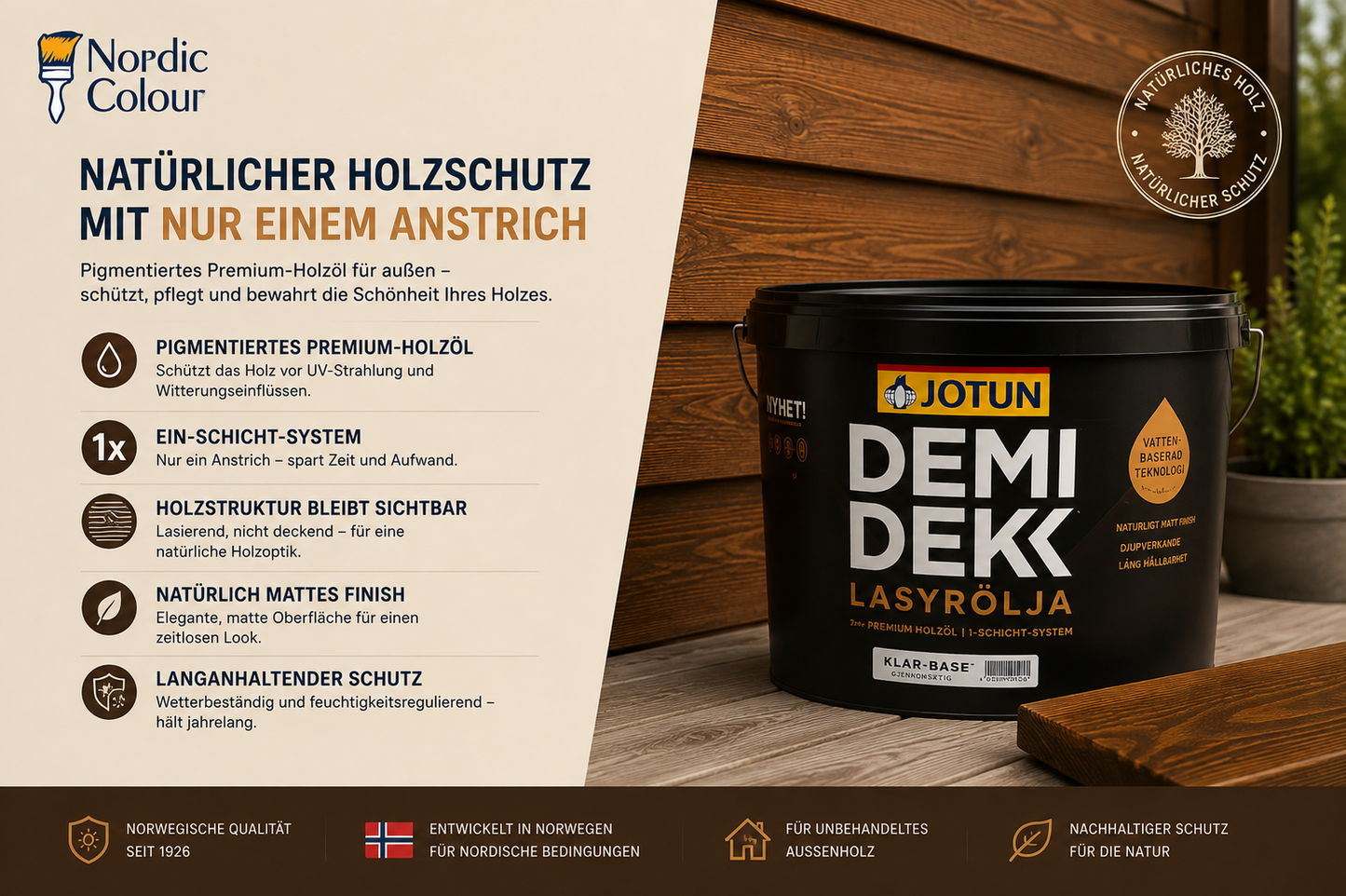 JOTUN DEMIDEKK Lasyrolja - Premium Holzöl getönt