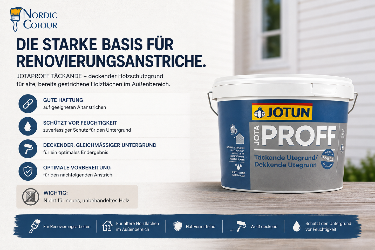 JOTAPROFF TÄCKANDE - Holzschutzgrundierung unter weiß