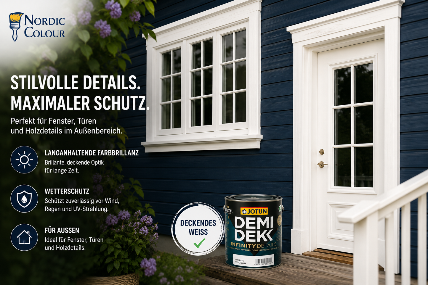 JOTUN DEMIDEKK INFINITY DETAILS weiß - Holzfarbe f. Fenster & Türen