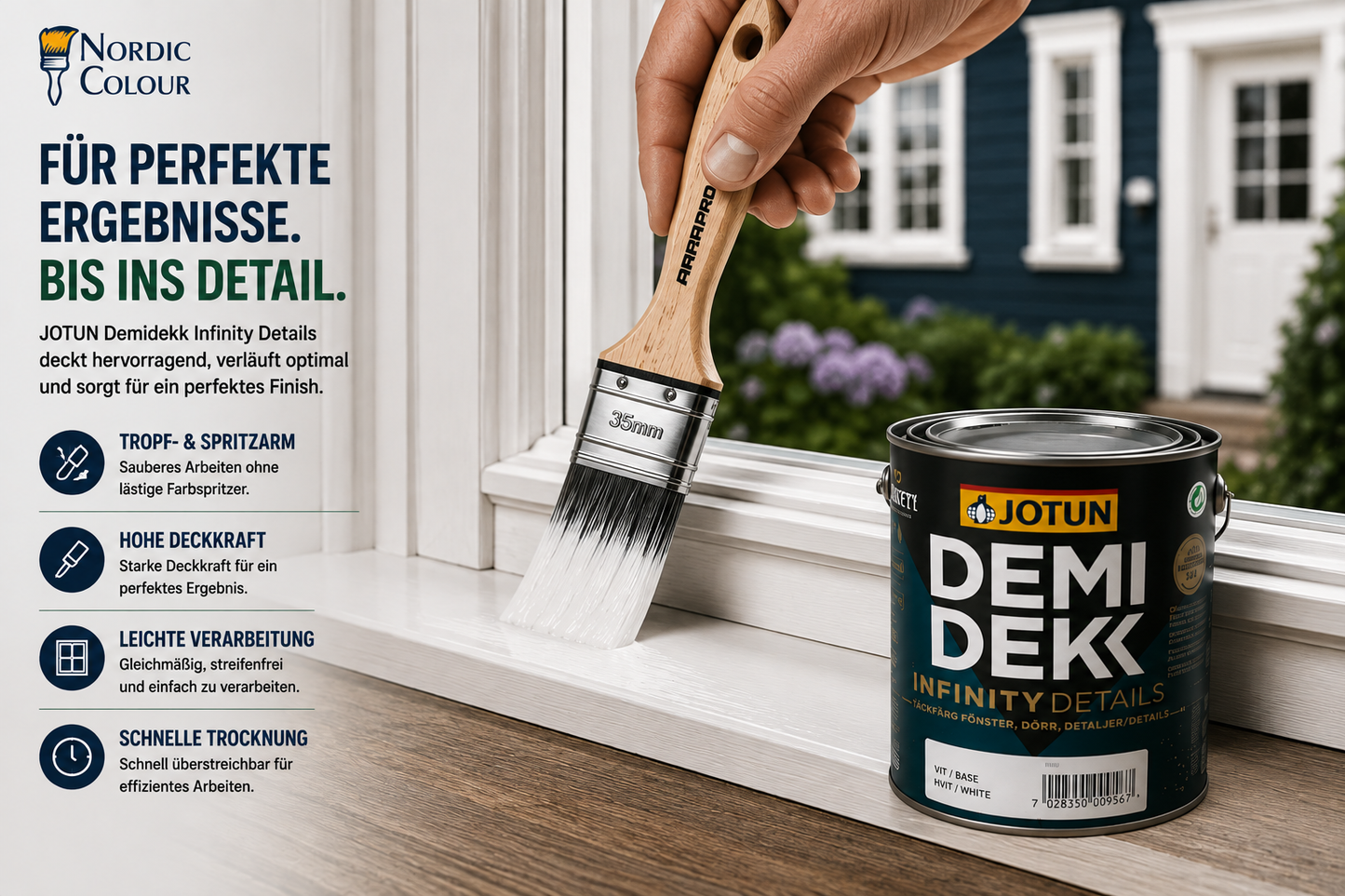 JOTUN DEMIDEKK INFINITY DETAILS weiß - Holzfarbe f. Fenster & Türen