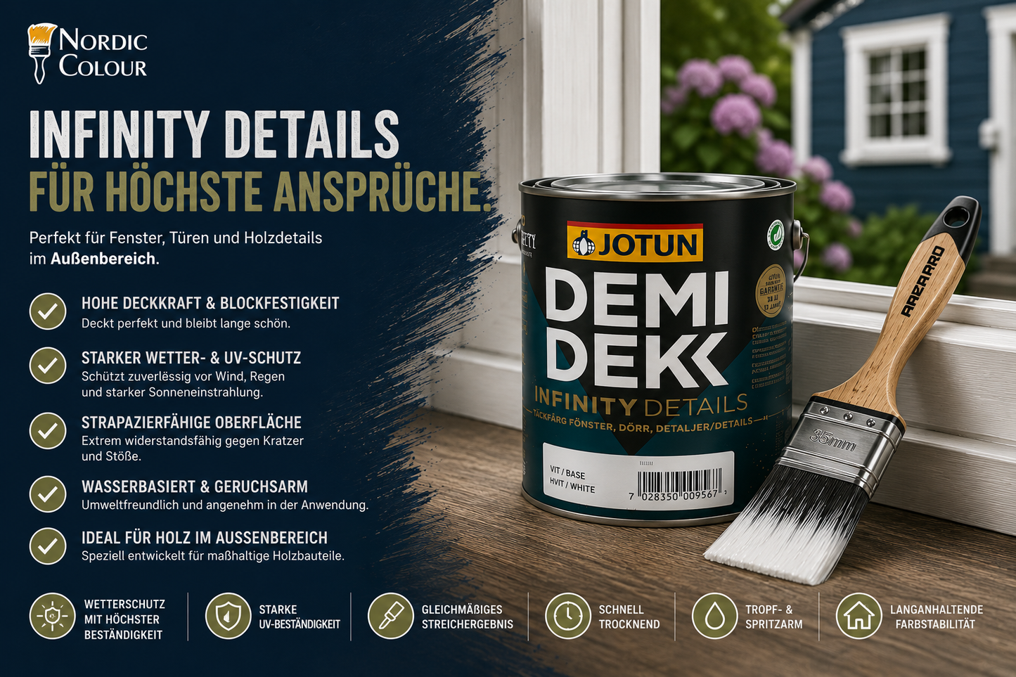 JOTUN DEMIDEKK INFINITY DETAILS weiß - Holzfarbe f. Fenster & Türen
