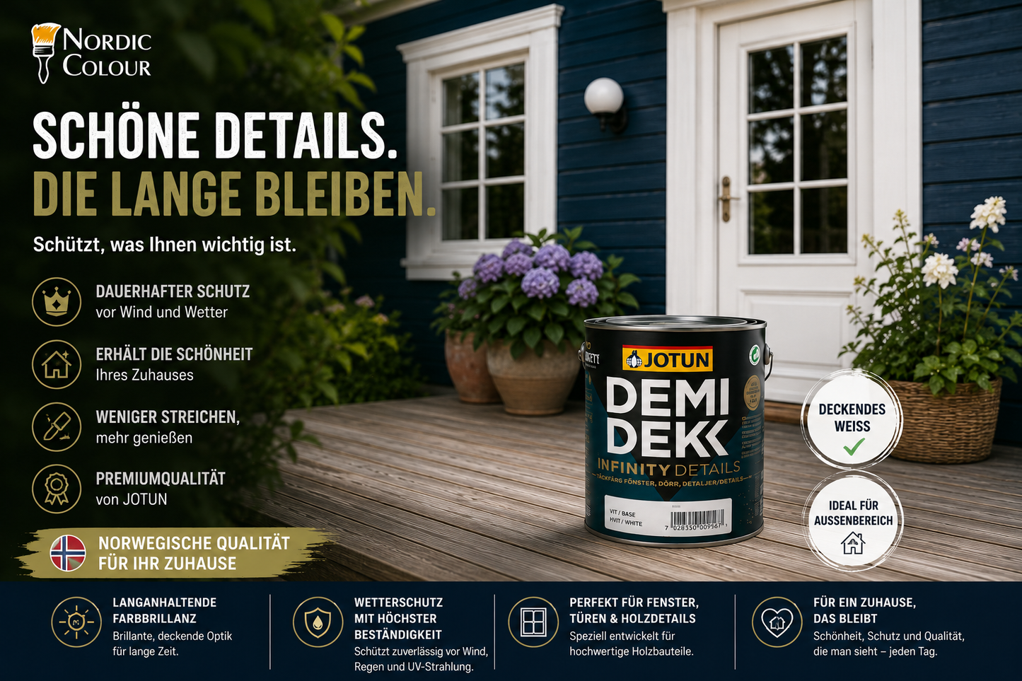 JOTUN DEMIDEKK INFINITY DETAILS weiß - Holzfarbe f. Fenster & Türen